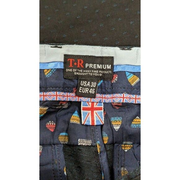 TR Premium Mens Sz 30 x 32 Navy Comfort Fit Flat Front Straight Leg Chino Pants - Picture 10 of 11